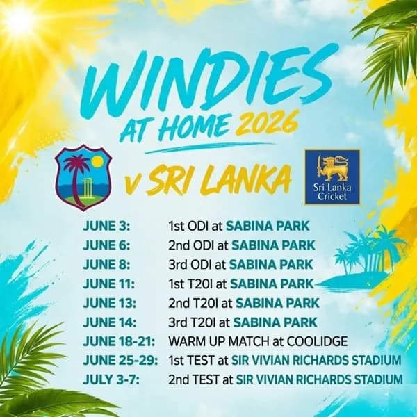 மேற்கிந்திய தீவுகளுக்கு  செல்லும் இலங்கை அணி: போட்டி அட்டவணை வெளியீடு